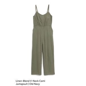 Old Navy Linen-Blend V-Neck Cami Jumpsuit | Size Small